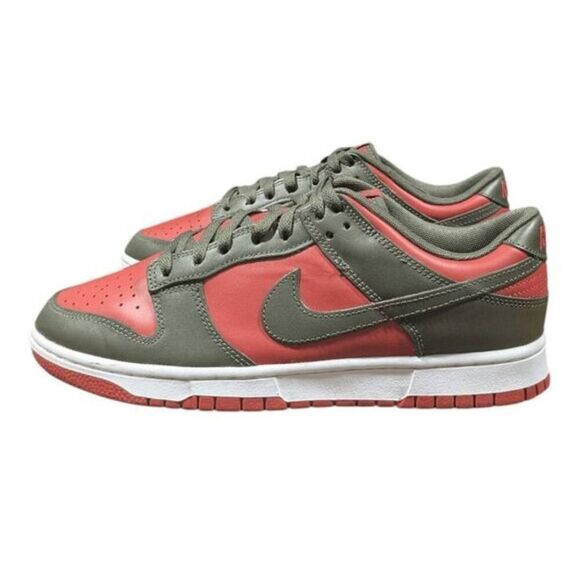 NIKE Dunk Low 'Mystic Red Cargo Khaki' Sneakers Size 9 - Picture 3 of 9